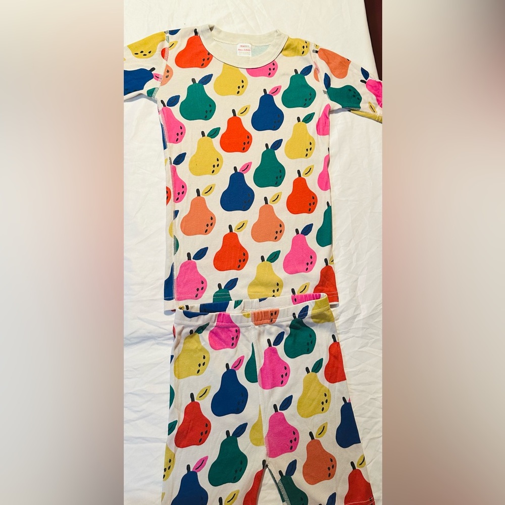 Girls Size 12 Hanna Andersson colorful pear pajama set